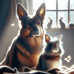 האם ארנב מסתדר עם כלב?