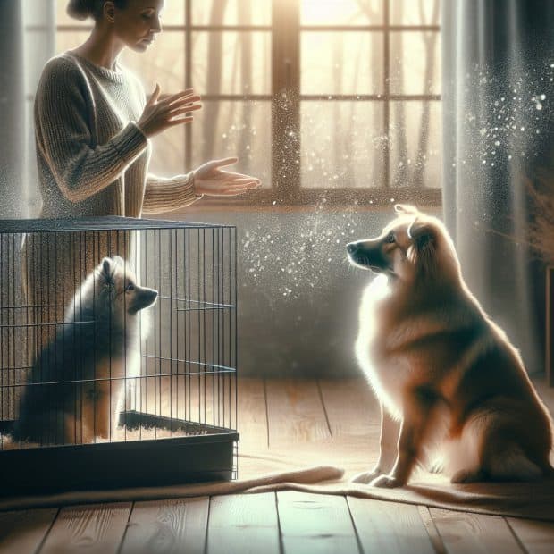 איך ללמד כלב להיכנס לכלוב טיסה ברוגע