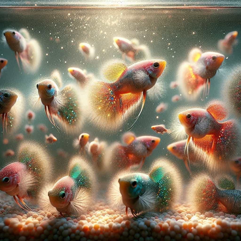 דגי גורמי ננסי צבעים מרהיבים באקווריום קטן