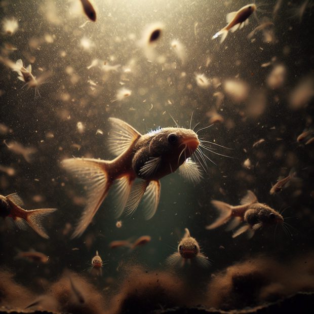 דגי שפמנון קורידורס המנקים הקטנים של הקרקעית