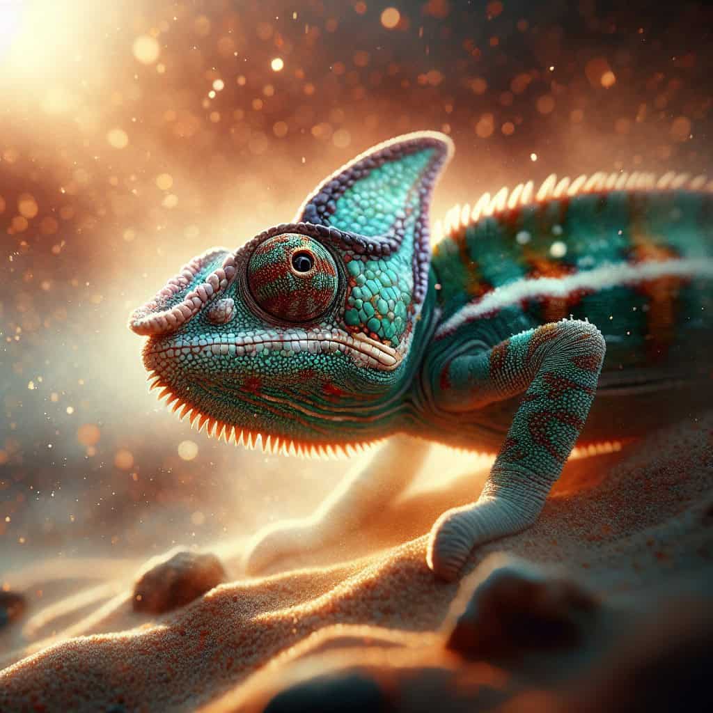 זיקית תימנית החלפת צבעים ותנאי גידול