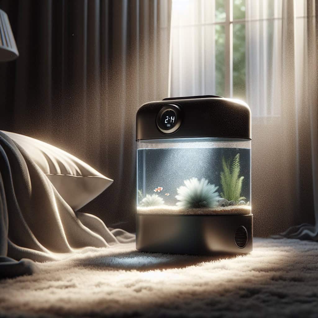 משאבת אוויר שקטה לאקווריום בחדר שינה