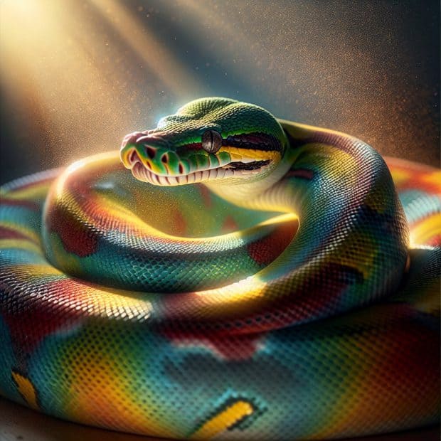 נחש בואה קשת ברזילאי צבעים שמשתנים באור