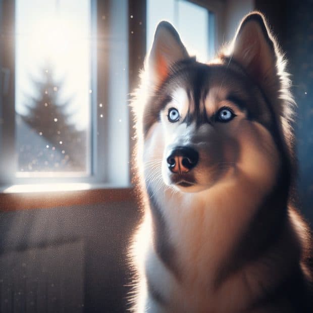 כלב האסקי סיבירי עיניים כחולות ואופי עצמאי
