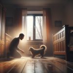 משחקי מחבואים עם הכלב בבית ליום גשום